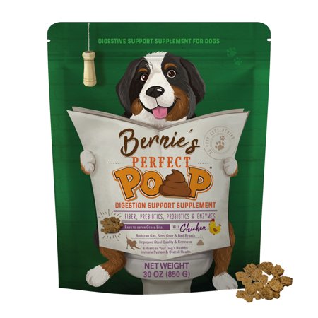 UPC: 0691035745969 | BERNIE S PERFECT POOP 4 IN ONE DIGESTION FORMULA FOR DOGS – FIBER  PREBIOTICS  PROBIOTICS & DIGESTIVE ENZYMES HELP PREVENT GAS  DIARRHEA  CONSTIPATION  BAD BREATH  UPSET STOMACH AND STOP POOP EATING