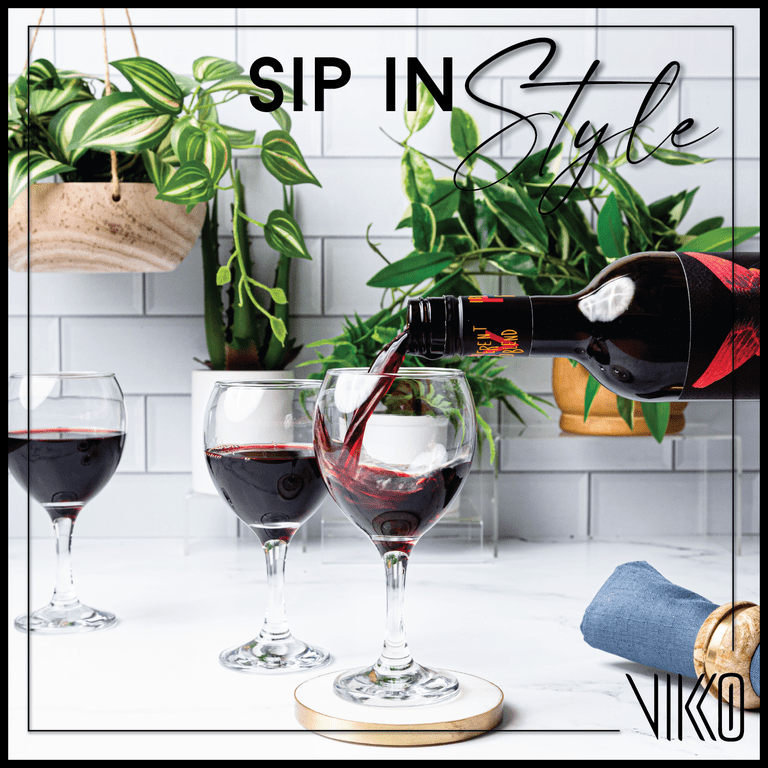 Vikko Small Wine Glasses, 8.75 Ounce Wine Glass, Set of 6 Stemmed Wine  Glasses for Red and White Wine, Thick and Durable Wine Glasses, Clear  Glasses for Wine - Walmart.com