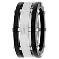 thumbnail image 2 of Men’s Stainless Steel & Black IP Hammered Finish Band – Mens Ring, 2 of 5