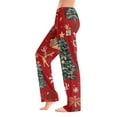 thumbnail image 2 of WTOBBY Women's Holiday-Themed Print Pajama Pants, Plush and Warm Fleece Bottoms with Christmas Snowflake and Tree Patterns, Comfortable Sleepwear for Women,Red XS, 2 of 5
