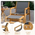 thumbnail image 4 of Homall 4 Pieces Patio Conversation Set Outdoor Furniture Set Textilene Acacia Wood Outdoor Chair with Ottoman, Gray, 4 of 7