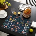 thumbnail image 4 of Pioneer Flower Floral Print Pattern Summer Placemats Table Placemats Set Of 4-Linen Kitchen Washable Placemats Table Mats 12x18 Inch Non-Slip Heat Resistant, 4 of 6