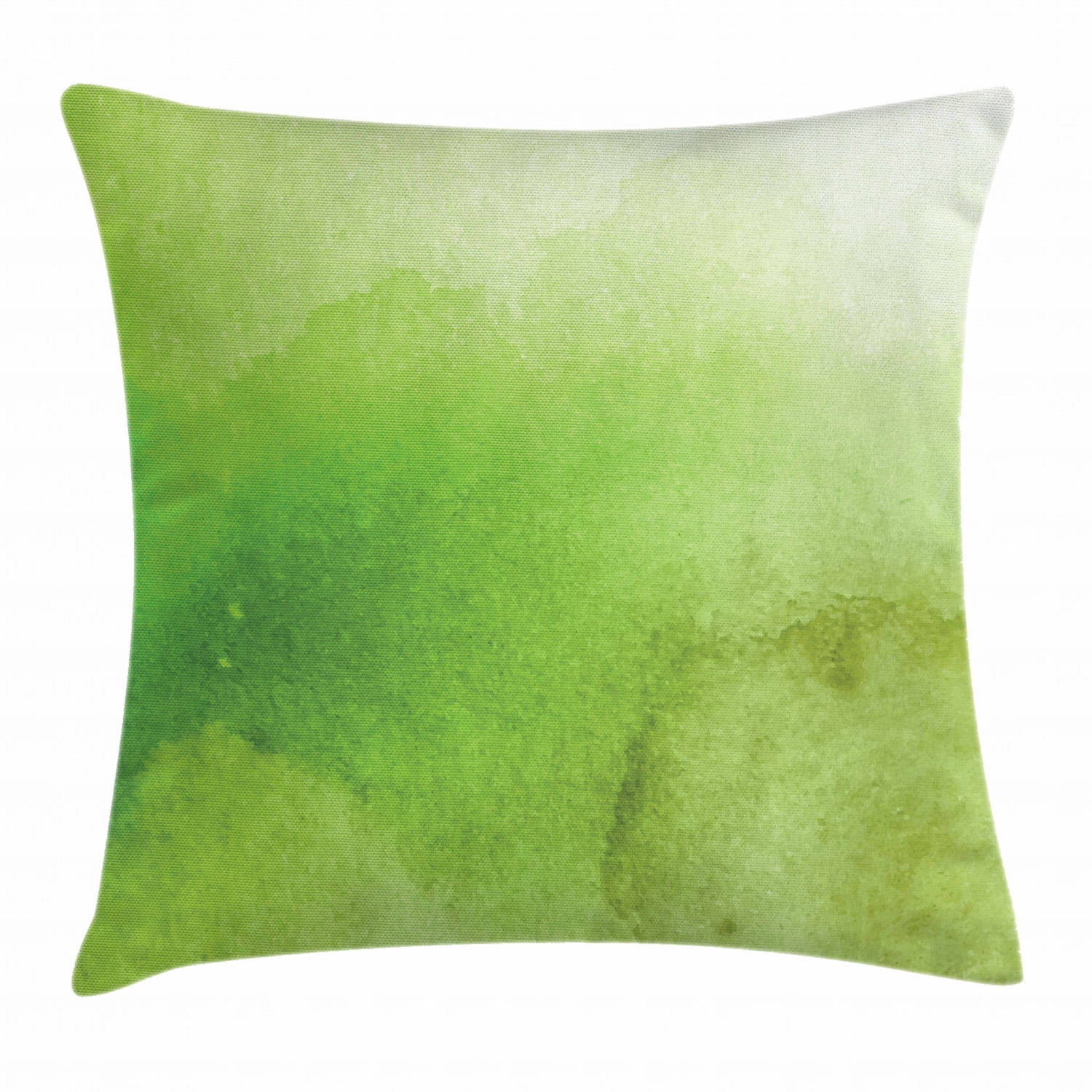 Sage Throw Pillow Cushion Cover, Watercolors in Green Tones Abstract