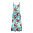 thumbnail image 4 of Ovzne Robes pour Femmes Robe de Plage Robes d'Été pour Femmes Imprimé Sans Manches Col Rond Robe Décontractée Longues Robes de Vacances Imprimées Liquidation, 4 of 5