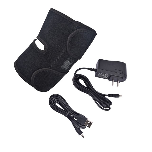 Seitruly Rodillera eléctrica de neopreno con calefacción, portátil, 3 velocidades, Cable ajustable, tamaño libre, rodillera térmica para Suministros de ortodoncia Enchufe de EE. UU.