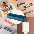 thumbnail image 3 of Caja de almacenamiento Rectangular de plástico Cajón de escritorio Estuche de cosméticos Organizador de papelería Contenedor de calcetines Almacenamiento y organización del hogar azul marino METRO Billuyoard HA003019-11, 3 of 6