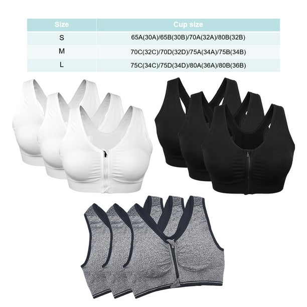 Wweixi 3pieces Post Surgery Bra With Removable Pads Soft And Comfortable  Suitable For Wear Easy To Clean Grey L 