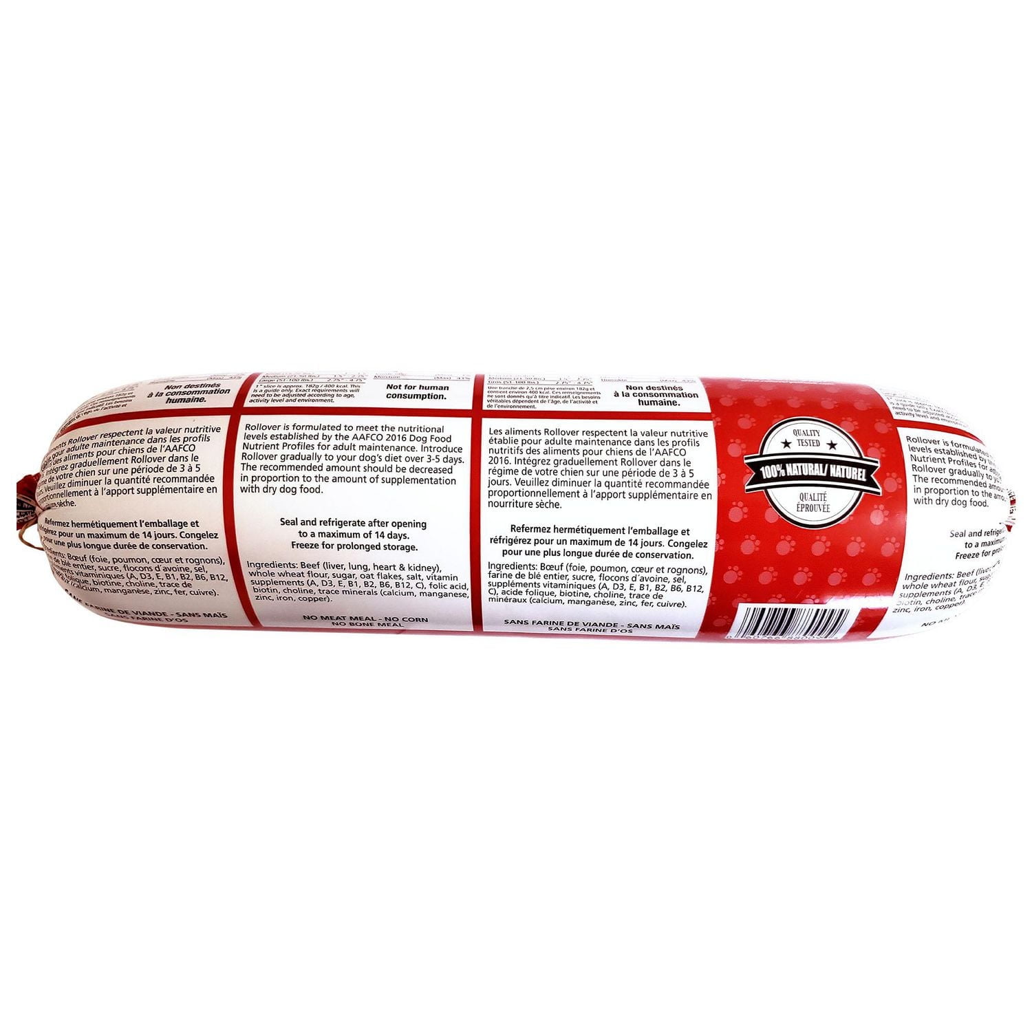 Rollover Beef Dog Food 500g