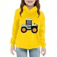 thumbnail image 2 of fnnxnal Toddler 3T Yellow Kids Hoodie, 100% Polyester with Tractor Patch - Machine Washable, Soft Quick Drying, 2 of 5