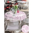 thumbnail image 5 of Outdoor Tablecloth with Umbrella Hole for Patio/Picnic/Party/Camping, Pink Coral Waterproof Table Cloth Round Cover Washable, Coastal Summer Ocean Nautical Sea (Dia 60"), 5 of 9