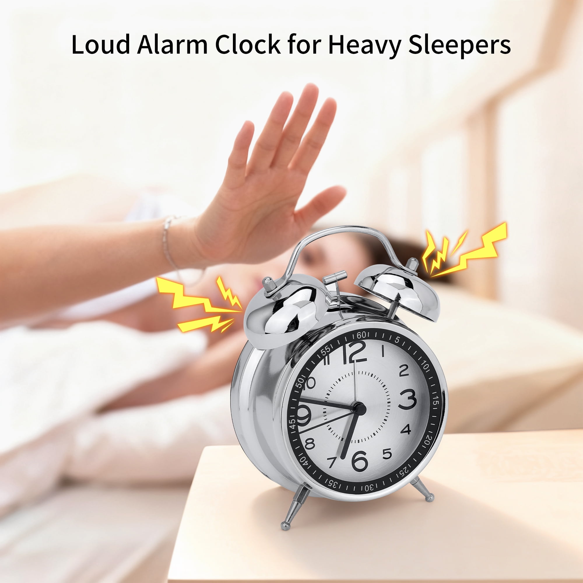 Unique Bargains Loud Bell Sound Metal Mechanical Alarm Clock Green 4.5"L x 2.2"W x 6.3"H