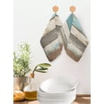 thumbnail image 2 of Farmhouse Blue Grey Brown Kitchen Dish Towels for Drying Dishes Set of 3, Vintage Ombre Wooden Waffle Weave Microfiber Hand Tea Bathroom Towels Quick Dry & Absorbent Towel 12x12, 2 of 7