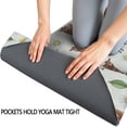 thumbnail image 3 of Green Cow Daisy Leaf Pattern Hot Yoga Mat Towel Non Slip for Hot Yoga - Quick-Drying Yoga Mat Cover with 4 Corner Pockets with Travel Bag - Hot Yoga Towel Non Slip 74"x26", 3 of 6