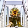 thumbnail image 3 of Apmemiss Clearance Sunflower Stained Glass Window Hanging, Sunflower Suncatchers Hanging Glass Decor,Sun Catchers Indoor Wall Art Home Decor Gift for Flower Lovers Women, 3 of 5