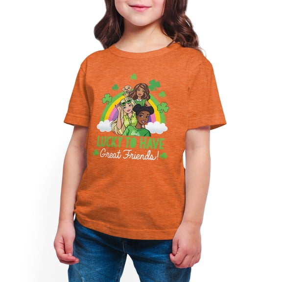 Barbie - St. Patrick's Day Lucky To Have Great Friends - Toddler And Youth Girls Short Sleeve Graphic T-Shirt