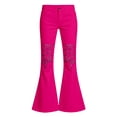 thumbnail image 4 of WhouRiu Girls Casual Flared Pants Back To School Fashion Graphic Rigid Waist Trousers With Pockets Kids Comfortable Cute Everyday Wear,15-16 Years, 4 of 4