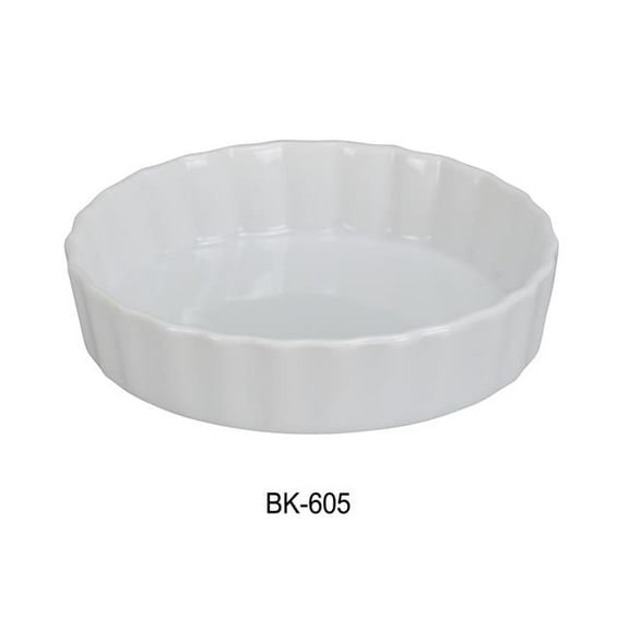 Yanco BK-605 5.5 oz Porcelain Quiche Dish, Super White - 5 x 1 in. - Pack of 24