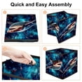 thumbnail image 4 of Starry Shark Foldable Clothes Storage Toy Box Storage Basket with Handle 10.8"x10.5"x10.6" Large Capacity, 4 of 6