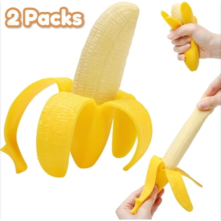 Banana Squishy Desk Stress Reliever for Adults Soft Squeeze Desktop Relaxation Accessory
