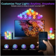 Hexagon Light Panels 8 Pack RGB LED Hexagon Wall Lights with APP & Remote Control Music Sync Lights for Living Room, Bedroom, Gaming Rooms Decor