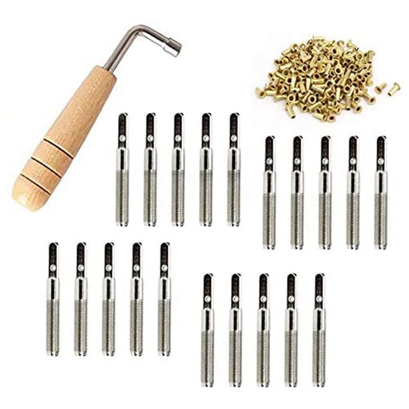 160x Tuning Pin Nails and 160Pcs Rivets,with L-Shape Tuning Wrench,for Lyre Harp Small Harp Musical Stringed Instrument