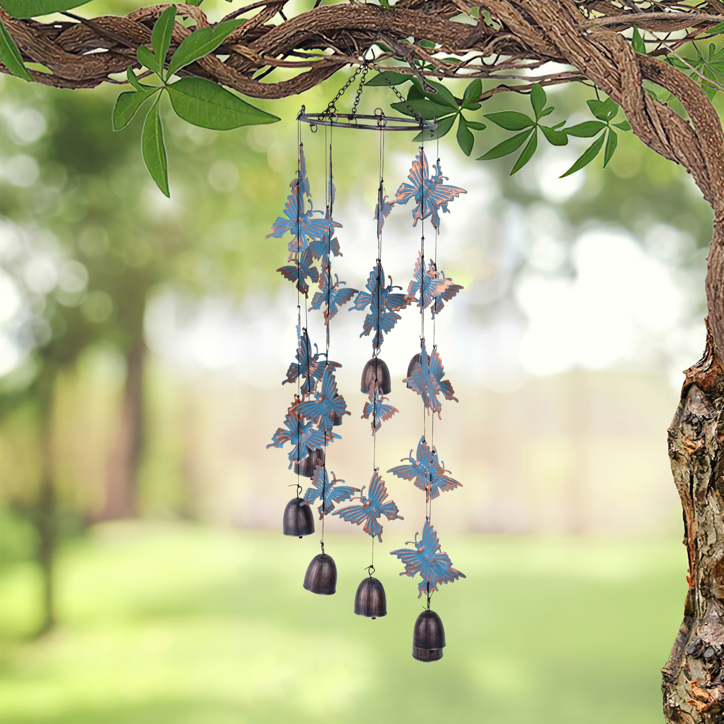 US Butterfly/Bird Wind Chimes Hanging Resonant Bells Church Yard Decor Gifts 
