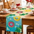 thumbnail image 5 of Summer Swimming Rings Table Runner 72 Inches, Floral Plumeria Beach Seaside Bed Runner Dresser Scarves Tabletop for Indoor Outdoor Parties/Ceremony/Banquet, 16" x 72", 5 of 9