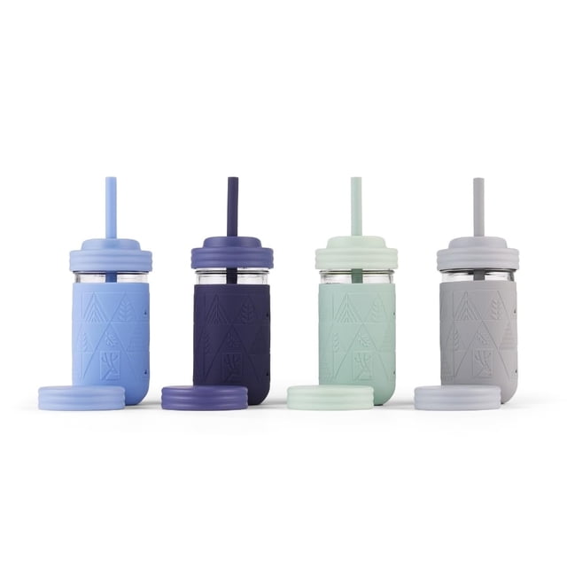 Vasos de vidrio para batidos Elk and Friends, 350 ml, para niños