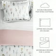 thumbnail image 3 of Noble Linens Pink Reversible Wild Flower Print 3-Piece Duvet Cover Set, King/CalKing, 3 of 11