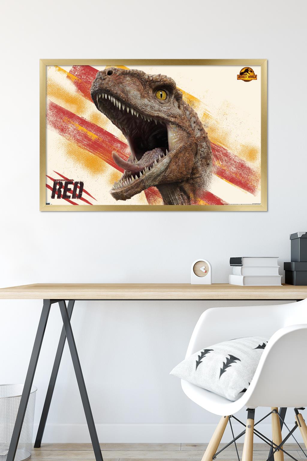 Jurassic World: Dominion - Red Wall Poster, 22.375" x 34" Framed