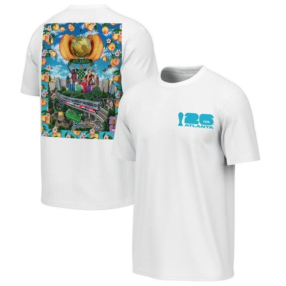 Men's Outerstuff White 2026 FIFA World Cup Atlanta Host City Poster Graphic T-Shirt