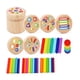 thumbnail image 1 of Juego de dados cilíndricos, juguetes de viaje, madera, colores, formas, clasificación, juguete para niños de 2 a 3 años 6 en 1, 1 of 8