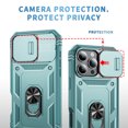 thumbnail image 3 of Decase Shockproof Rugged Case with Built-in Ring Kickstand & 360° Full Protection Anti-Scratch Privacy Slide Cover for iPhone 16 Pro Max,Magnetic Car Mount Compatible, Card Slot Design,G, 3 of 9