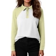 thumbnail image 3 of Grblisyd Shirts for Girls School Uniform Long Sleeve Color block Top Kids Golf Pique Polo Shirts 5-14 Year, 3 of 3