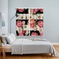 thumbnail image 5 of Curtains 84 Inches Long 2 Panels, Flower Stripes Grommets Window Treatment Curtain, Black White Geometric Pink Rose Floral Thermal Curtains Drapes for Living Room/Bathroom, 5 of 9