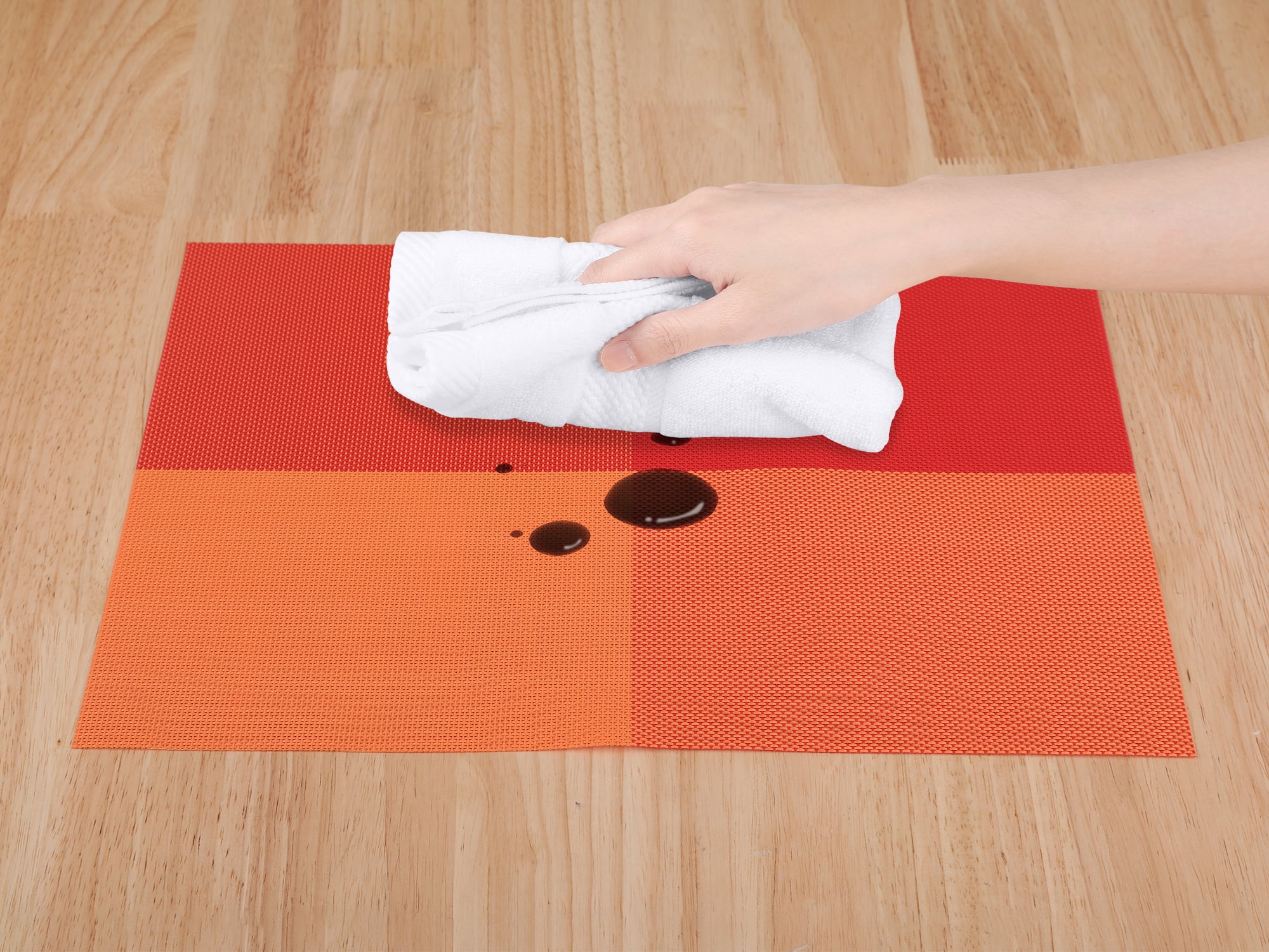 Unique Bargains Placemats for Kitchen Table Heat Resistant Table Placemats Orange