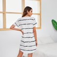 thumbnail image 2 of Womens Nightgown: Syphoria Nightgowns for Women, Casual Short Sleeve Stripe Color Block Sleepwear for Women, Loose Soft Plus Size Nightgowns, 2 of 6