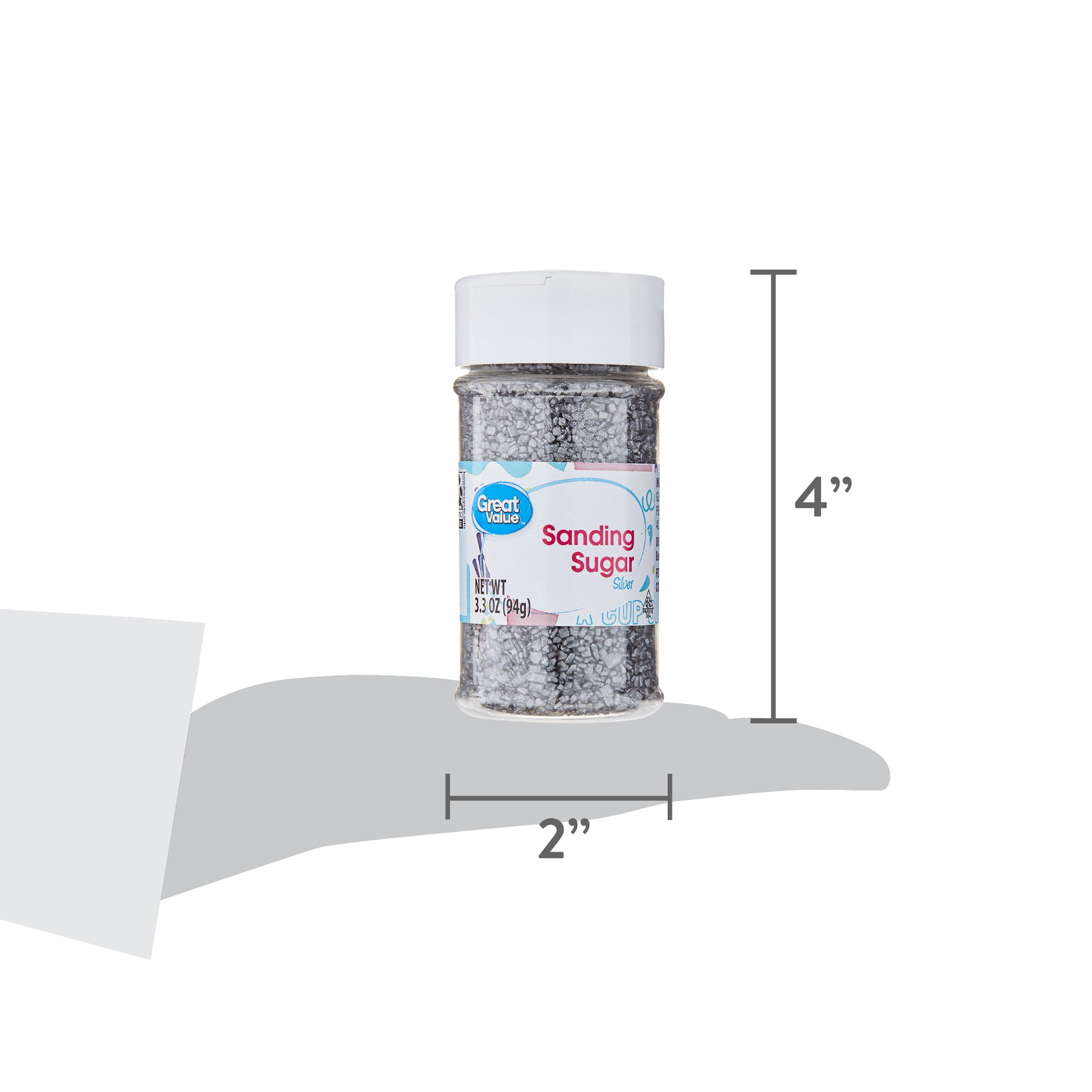 Great Value Silver Sanding Sugar, 3.3 oz