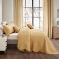 thumbnail image 4 of Blythease Oversized King Bedspread Cotton, Reversible Paisley Pattern Design, Lightweight Bedding Cover, 5 Piece Set, Honey Gold, 4 of 7