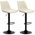 thumbnail image 1 of HOMCOM Tabourets de Bar Ensemble de 2 Tabourets de Bar Pivotants Réglables avec Dossier Beige, 1 of 10