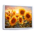 thumbnail image 2 of Designart "Fiery Sunset Over Sunflower Field I" Sunflowers Floater Framed Wall Decor, 2 of 5
