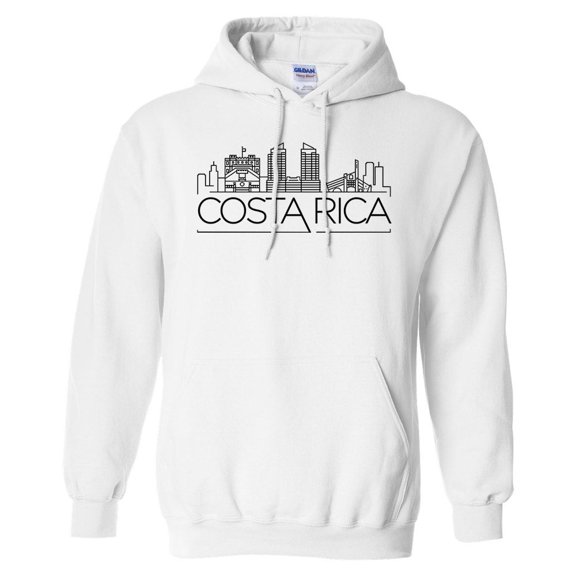 Skyline Costa Rica Hoodie Sweatshirt Unisex Large White