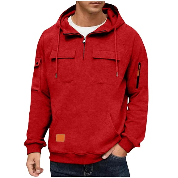 Luvrsol Big & Tall Men Everyday Basic Hoodie Solid Long Sleeve Athleisure Pullover Sweatshirt with Hood S-5XL