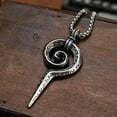 thumbnail image 2 of GKNET Silver Gothic Totem Snake Scepter Pendant Necklace Men's Delicate Jewelry Chain 24" Gift, 2 of 5