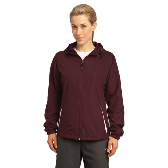 Sport-Tek LST76 Ladies Colorblock Hooded Jacket
