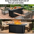 thumbnail image 5 of EastVita 52 inch Outdoor Propane Fire Pit, 50000BTU Gas Fire Pit Table with Cover & Rain Cover, Rectangle Gas Firepit Table, 5 of 7