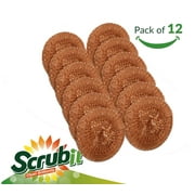 12 Pack Copper Coated Scourers by SCRUBIT - Scrubber Pad Used for Dishes, Pots, Pans, and Ovens. Easy scouring for Tough Kitchen Cleaning.