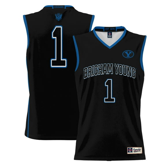 Male GameDay Greats #1  Black BYU Cougars  Lightweight Basketball Jersey