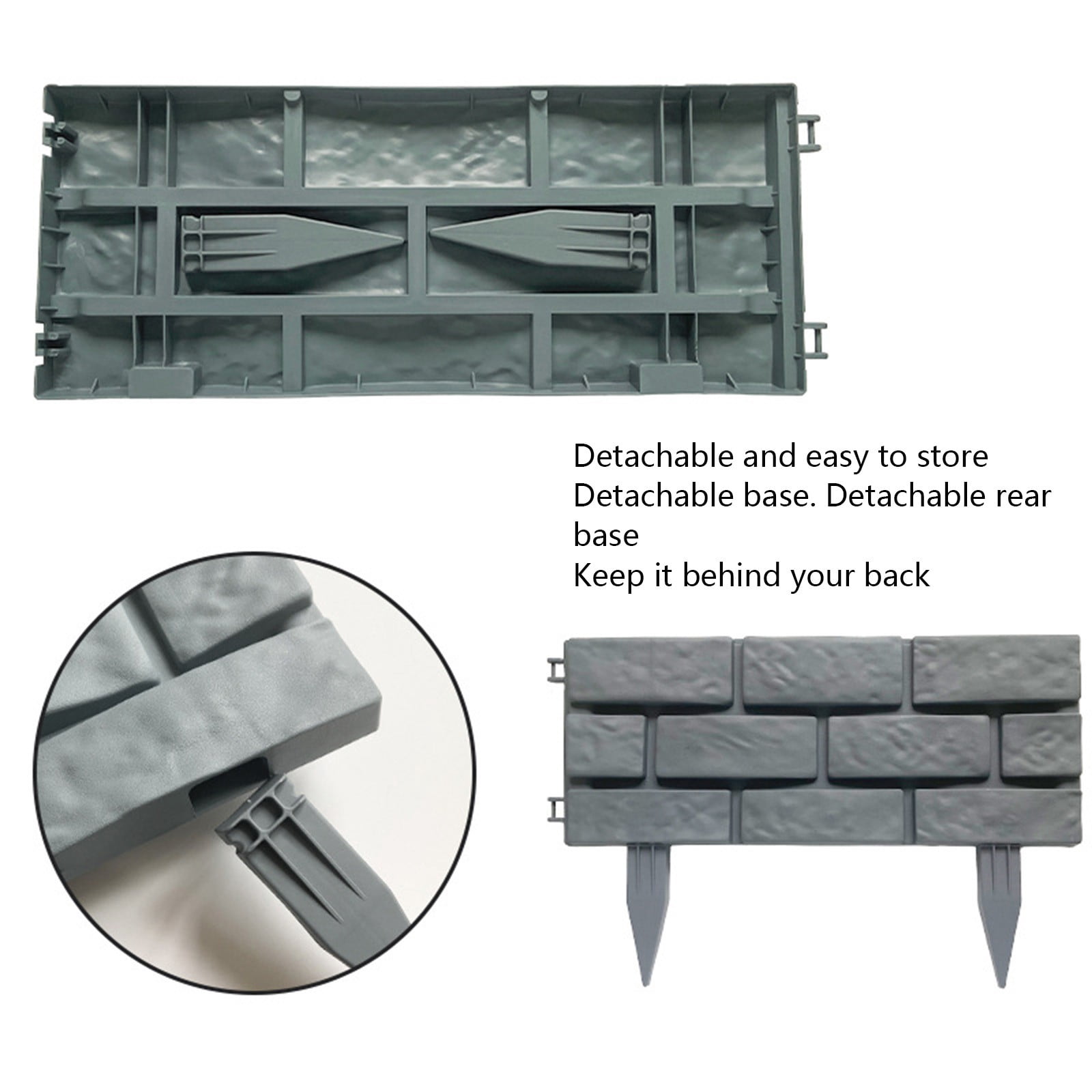Weather Proof Plastic Garden Border Fence - Ground Insert Landscapes Edging Stake Decorative Yard Grass Flower Bed Partition Panel for Outdoor Garden Decor