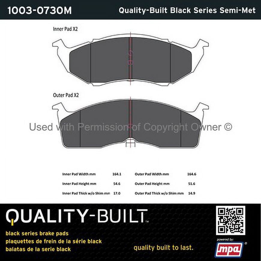 Mpa Electrical 1003-0730M Quality Built Black Series Semi Metallic Brake
